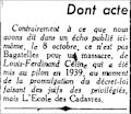 L'Action Française, 29 octobre 1942