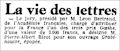 Les Nouvelles Littéraires,  1er février 1936