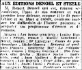 Les Nouvelles Littéraires,  14  novembre 1936