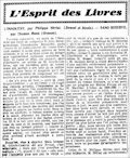 Les Nouvelles Littéraires,  26 décembre 1931 [1ère partie]