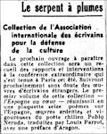 Ce Soir,  15 octobre 1938