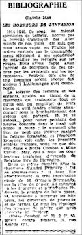 Le Courrier de Saône-et-Loire,  29 mai 1940