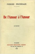 De l'Amour à l'amour, roman « à quatre mains »,  1933