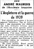 Le Journal,  7 octobre 1939