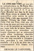 Le Journal,  11 septembre 1938