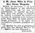 Le Journal,  29 décembre 1943