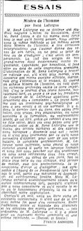 Les Nouvelles Littéraires,  3 décembre 1932