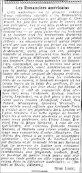 Les Nouvelles Littéraires,  7 mars 1931