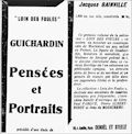 Les Nouvelles Littéraires,  21 janvier 1933