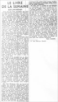 Les Nouvelles Littéraires,  24 juin 1939