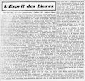 Les Nouvelles Littéraires,  28 janvier 1933  [1ère partie]