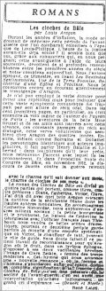 Les Nouvelles Littéraires,  28 décembre 1934