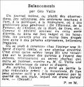 Les Nouvelles Littéraires,  30 octobre 1937
