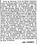 Les Nouvelles Littéraires,  31 décembre 1932