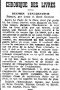 La Dépêche du Berry,  8 novembre 1931