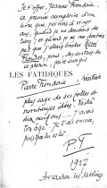 Les Fatidiques (1908)  dédicacé à Jeanne Loviton [Archives d'Arcachon]