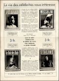 4e de couverture du 5e numéro de la 2e année,  janvier 1936