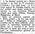 L'Intransigeant,  19 novembre 1939