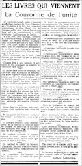 L'Intransigeant,  22 mai 1930 (bonnes feuilles)