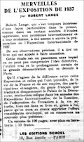 Journal de Seine-et-Marne,  1er mai 1937