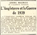 L'OEuvre,  9 octobre 1939