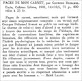 La Quinzaine critique,  25 mai 1931