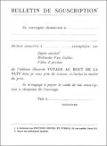 Bulletin de souscription pour une édition illustrée du roman,  mars 1935